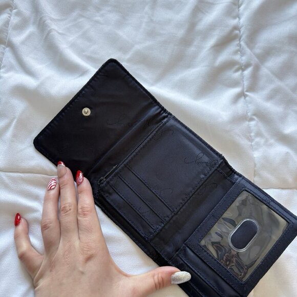 Vera Bradley Womens Navy Blue Quilted Tri-Fold Small Wallet 5x4 - Picture 6 of 9